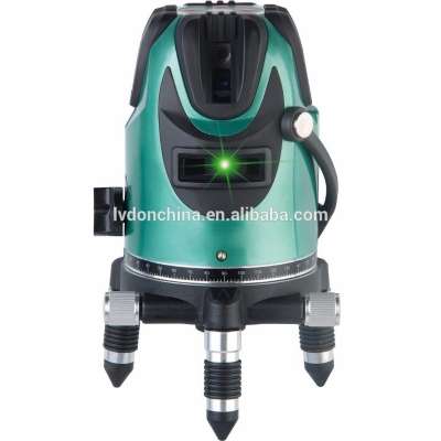 High precision cross line green 5 beam green laser level with green colour